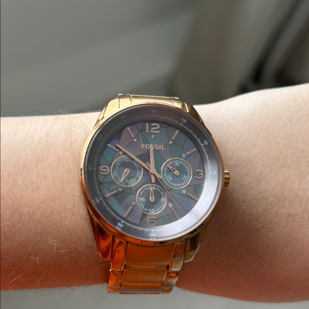 Fossil Rose Gold Chronograph Watch